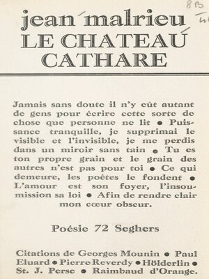 cover image of Le château cathare
